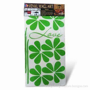 Wall Sticker with CMYK/UV Printing, EN71-, NF51-202- and ASTMF963-86-Marked